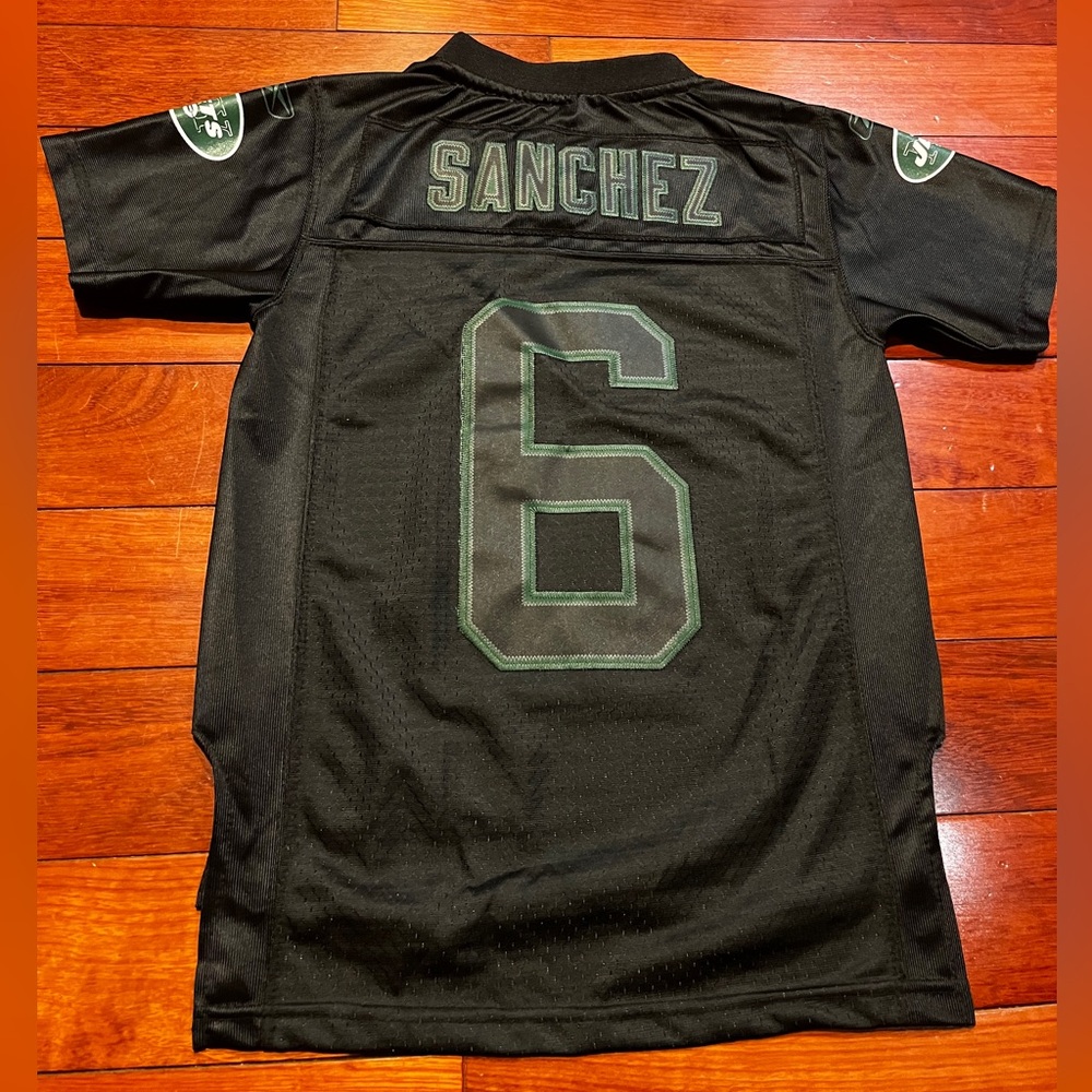 New York Jets Jersey Mark Sanchez #6 Black Football NFL Size Youth Small